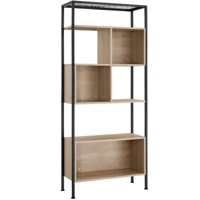 Regal Hastings 75x31x170,5cm Industrial Holz hell, Eiche Sonoma