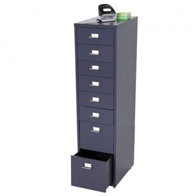 Rollcontainer Boston 8 Schubladen Stahlschrank 109x28x44cm Dunkelgrau