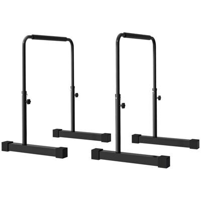 Dip Barren 2er-Set höhenverstellbar 80-100cm rutschfest für Krafttraining Schwarz
