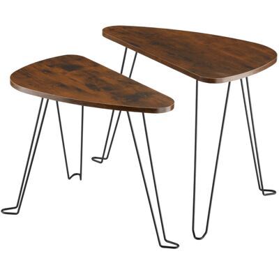 2er Set Beistelltische Richmond Industrial dunkelbraun