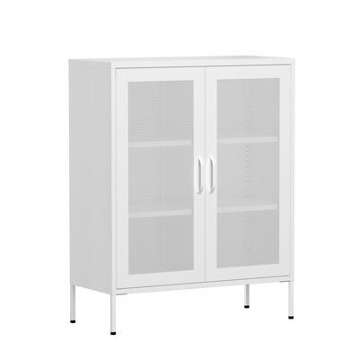 Kommode Metall BRANDO 80 x 101 cm weiss