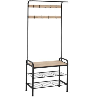Garderobe Industrial Holz hell, Eiche Sonoma 73,5x36x184cm