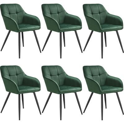 Esszimmerstuhl Marilyn dunkelgrün/schwarz 6er Set