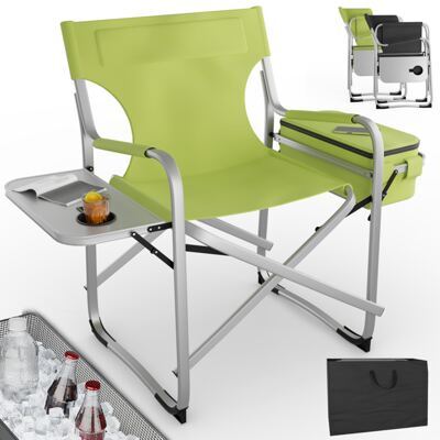 Campingstuhl Deluxe mit Kühltasche und Tisch Grün