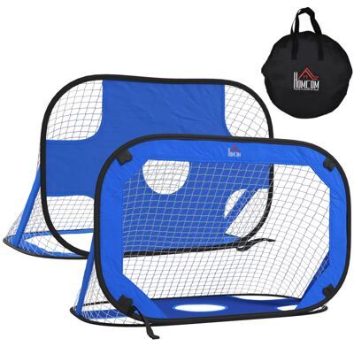 Pop-Up Fussballtore 2er Set faltbar 123x80x80cm Blau
