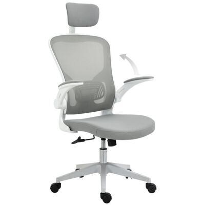 Ergonomischer Bürostuhl mit Kopfstütze Grau