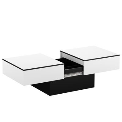 Beistelltisch VOLEVO mit Stauraum 113 x 60 x 40 cm weiss/schwarz