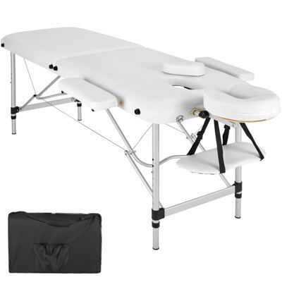 2 Zonen Massageliege mit Polsterung, weiss