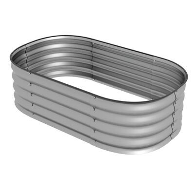 Hochbeet aus Metall mit offenem Boden 105x62x30cm Silber