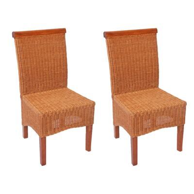 2x Esszimmerstuhl Korbstuhl Stuhl M42, Rattan