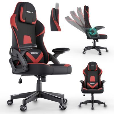 Gaming Stuhl mit Nacken- & Lordosenkissen ergonomisch & bis 150kg belastbar