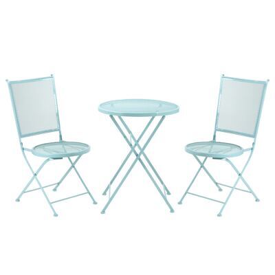 Bistro-Set 2 Personen faltbar praktisch Blau