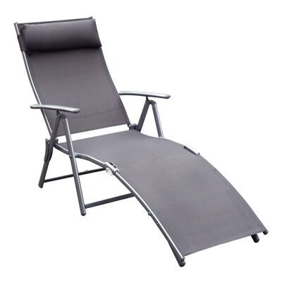 Gartenliege klappbar mit Kissen 137x635x1005cm Grau