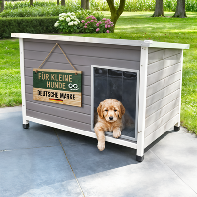 Hundehütte Rocky M  wetterfest & stabil für den Aussenbereich