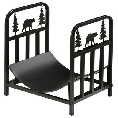Kaminholzregal 42x335x43cm bis 50kg kompakt Schwarz