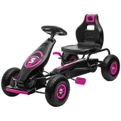 Gokart Tretfahrzeug verstellbarer Sitz 5-12 Jahre Rosa