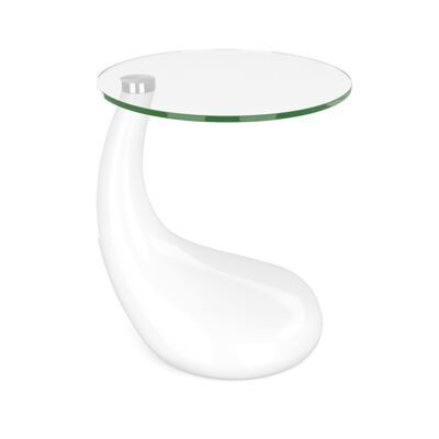 Beistelltisch Glas LORETTE rund weiss
