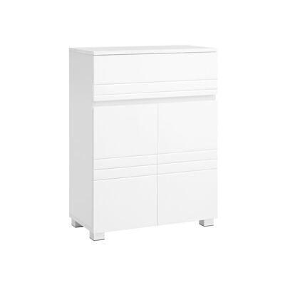 Badezimmerschrank mit Türen und Schublade weiss