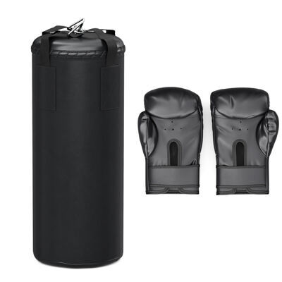 Boxsack Set für Kinder mit Handschuhen schwarz