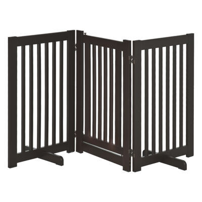 Absperrgitter Holz Freistehendes Schutzgitter für Hunde 155x1.5x76cm