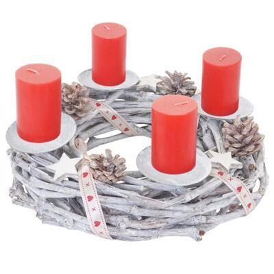 Adventskranz Weihnachtsdeko Ø 30cm Kerzen rot