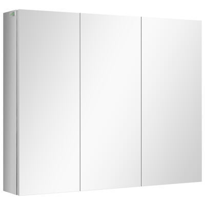 Badezimmerschrank Spiegelschrank Edelstahl Silber 70x12x55cm