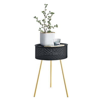 Beistelltisch Forshaga Schwarz-Gold 65x40cm