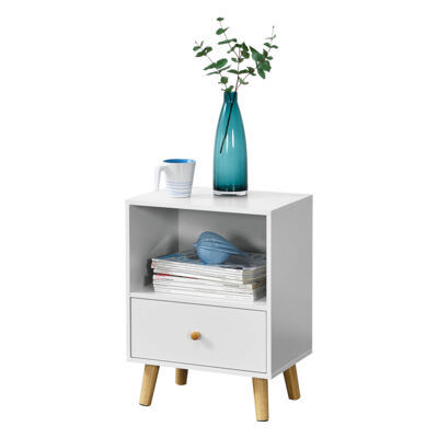 Nachttisch Beistelltisch Sundsvall 40x30x54cm Weiss