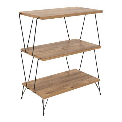Beistelltisch mit Hairpinlegs 46x30x76cm Holzoptik