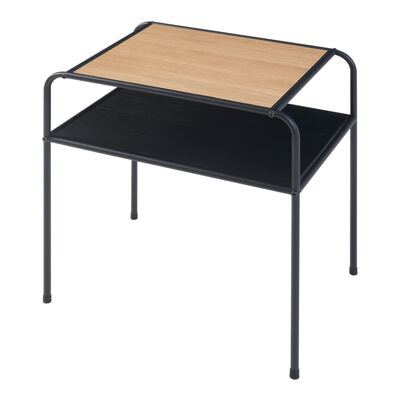 Beistelltisch 55x51x36cm Schwarz/Eiche