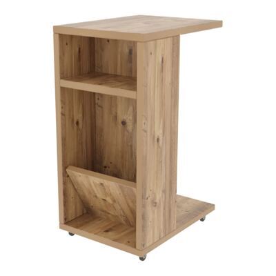 Rollbarer Beistelltisch 40x30x63cm Holzoptik