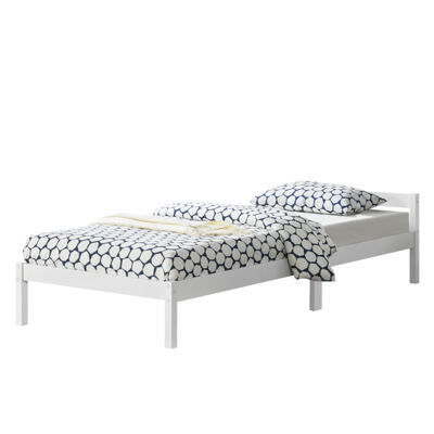 Holzbett Nakkila 100x200 cm Doppelbett mit Kopfteil Weiss