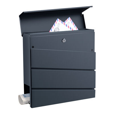 Briefkasten Achtrup 37x37x11cm Stahl Anthrazit