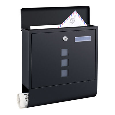 Briefkasten Sanitz 34x31x10cm Stahl Anthrazit