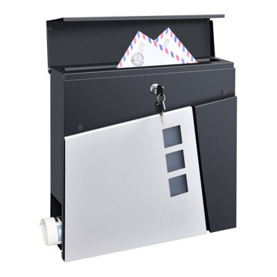 Briefkasten Alfstedt  37x37x10.5 cm Stahl Anthrazit/Silber