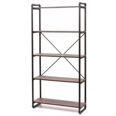 Bücherregal Industriedesign 165x80cm ~ braun Wildeiche-Optik
