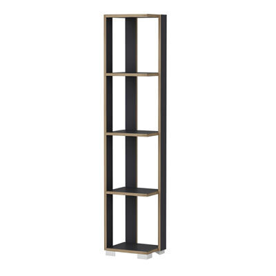 Bücherregal Aalestrup mit 4 Ebenen 153x34x26cm Anthrazit Holz-Optik