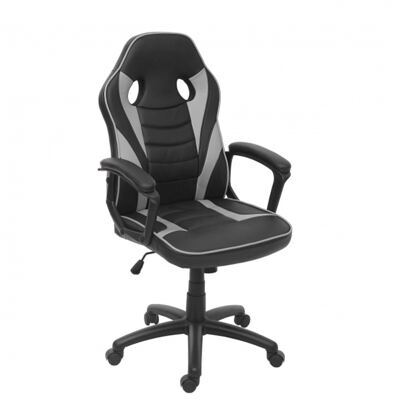 Bürostuhl Chefsessel Drehstuhl, Kunstleder ~ schwarz/grau