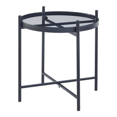 Beistelltisch mit Glasplatte Schwarz