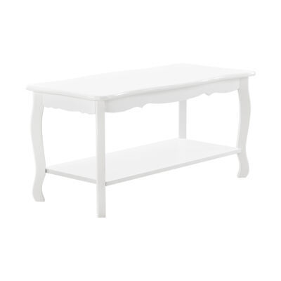 Couchtisch Pearl 88x40x42 cm Shabby Shic Stil Weiss