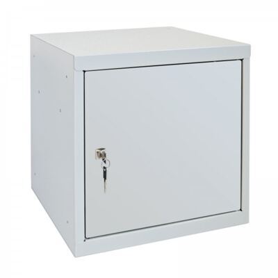 ADB Wertfach mit Zylinderschloss, grau, LxBxH 400x400x400 mm