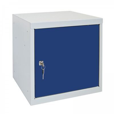ADB Wertfach mit Zylinderschloss, Enzianblau, LxBxH 400x400x400 mm