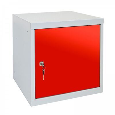 ADB Wertfach mit Zylinderschloss, rot, LxBxH 400x400x400 mm
