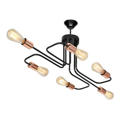 Deckenlampe Deckenleuchte Harlow 6xE27 Metall Kupferfarben