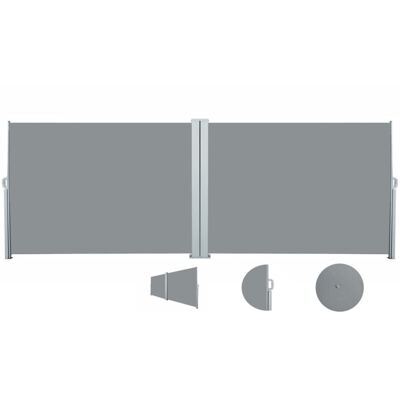 Doppelseitenmarkise 180 x 600 cm grau