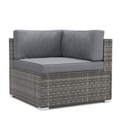 Eckteil Rattanlounge LINDOS grau/anthrazit