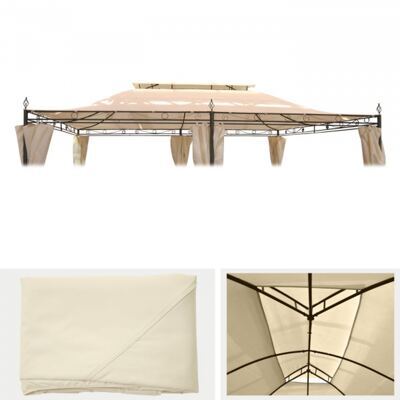 Ersatzdach Ersatzbezug Pergola Pavillon Mecina 4x3m, creme