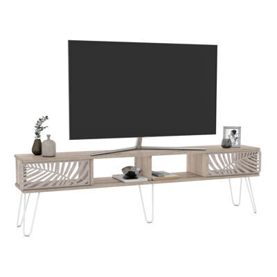 Fernsehtisch Salangen 180x30x49cm Eicheoptik Weiss
