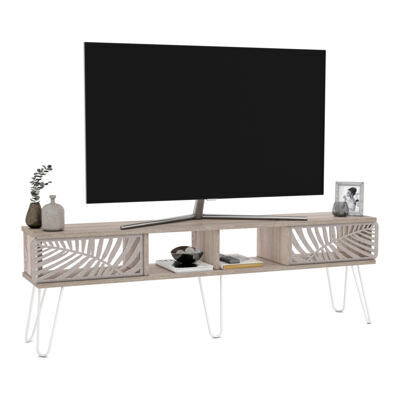 Fernsehtisch Salangen 160x30x49cm Eicheoptik Weiss