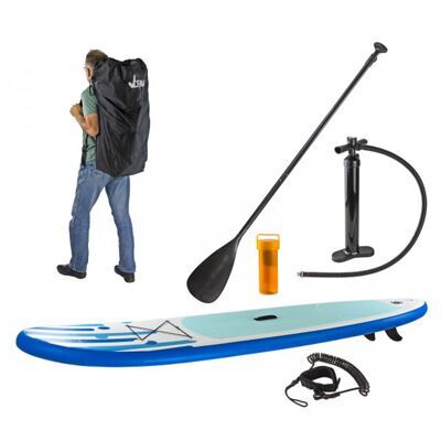 SUP Stand Up Paddle Board 305x71 cm Surfboard blau aufblasbar + Paddel + Zubehör